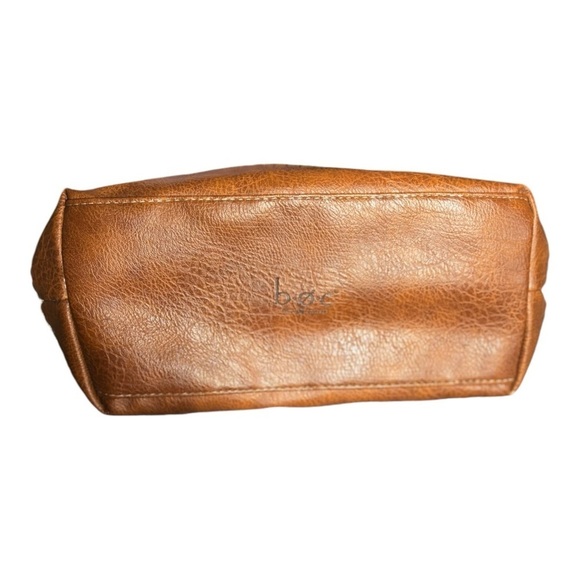 b.o.c. Tan & Brown Coated Canvas Shoulder Bag Medium Size 3 Section Handbag - Picture 7 of 16